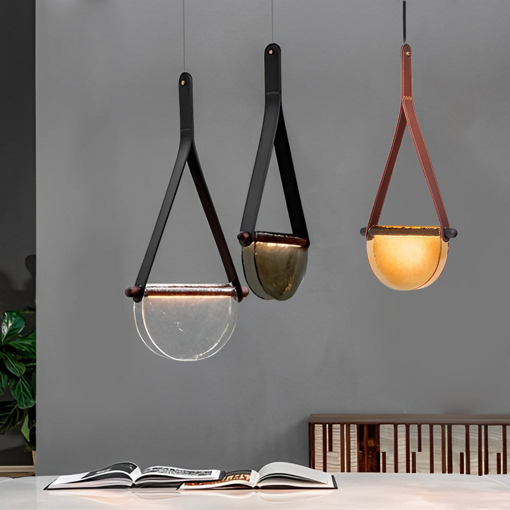 Semicircular Glass Belt Pendant Light Ha097852
