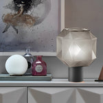 1 Light Cylinder And Cubo Smoke Glass Orb Modern Table Lamp