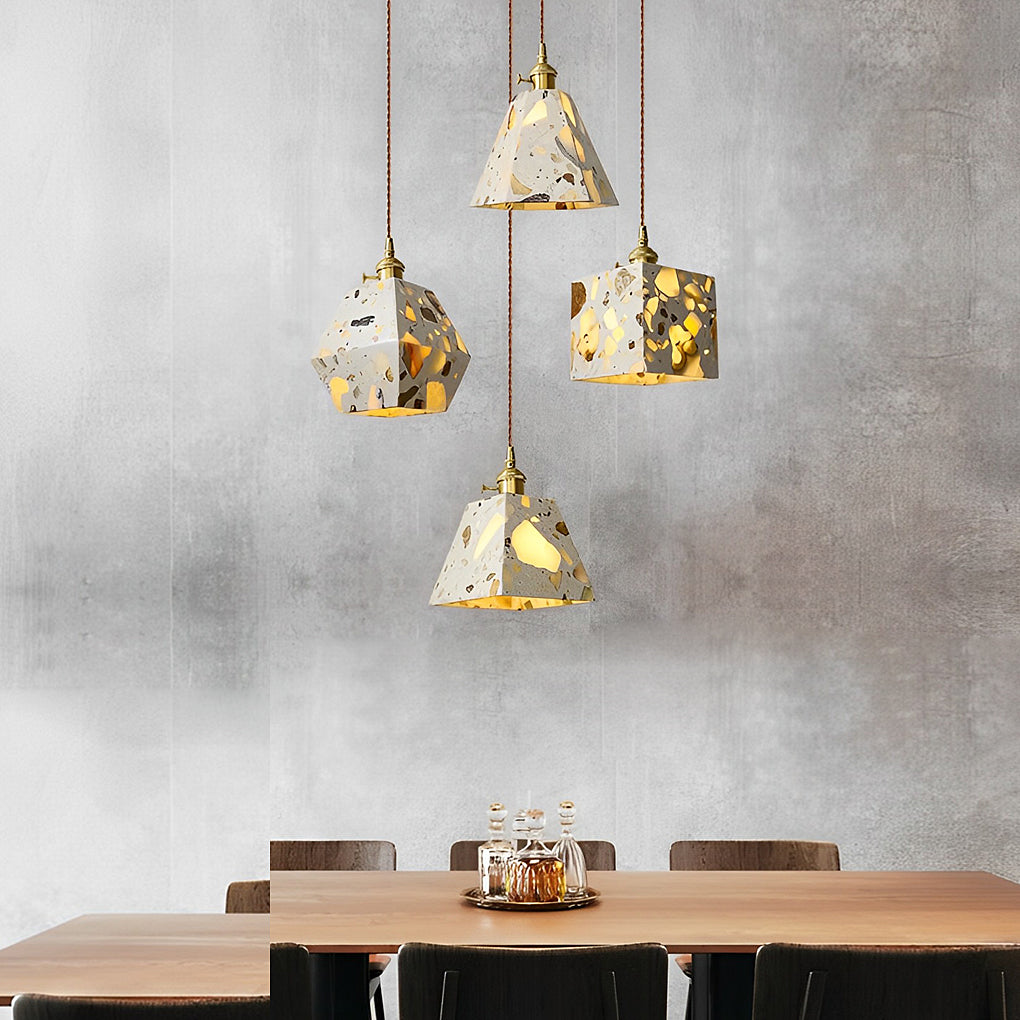 Retro Terrazzo Concrete Nordic Pendant Light Ha080859
