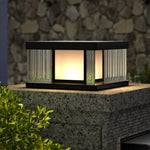 Black Modern Solar Fence Post Light Ha091175