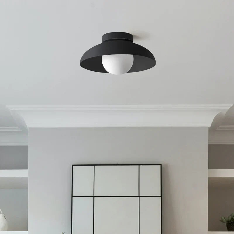 Minimalist Metal Semi Flush Light