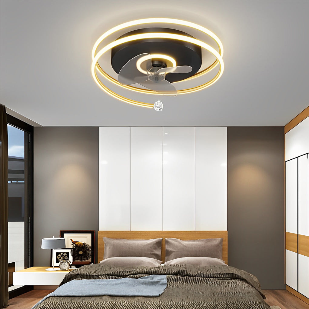 Circular Mute Bladeless Ceiling Fans Lights Li002311