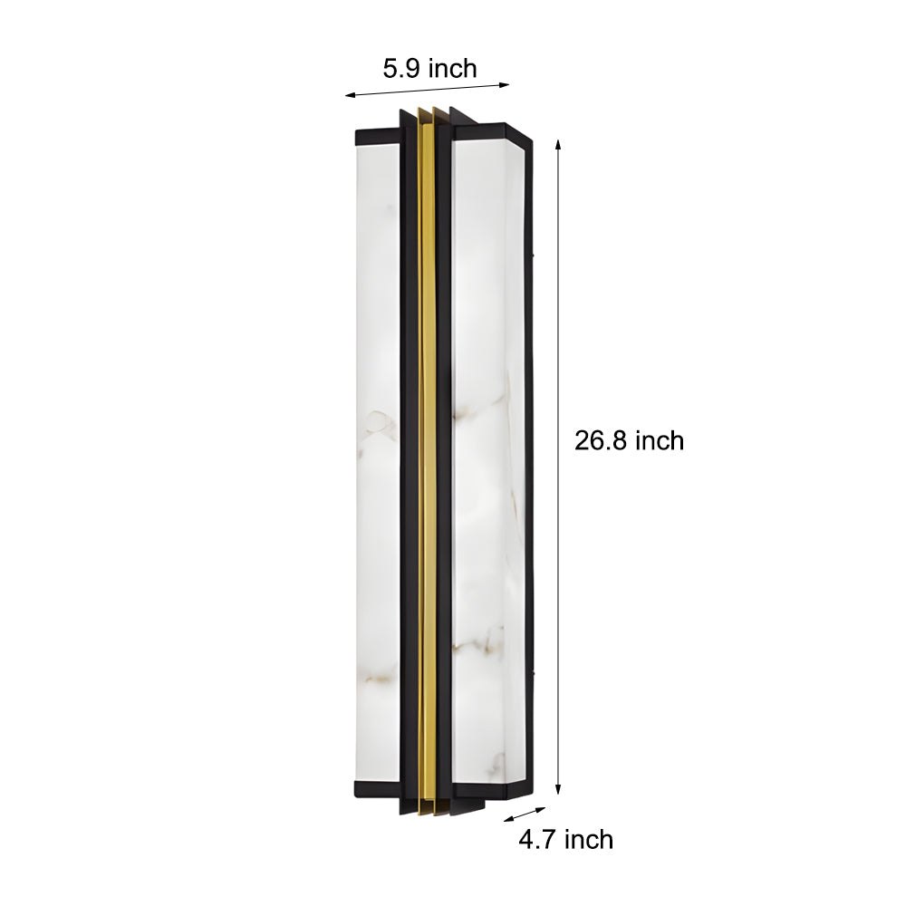 Modern Black Led Indoor Outdoor Wall Lights With Resin Marble Shade