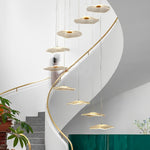 Lotus Leaves Led Staircase Chandelier Ha093921