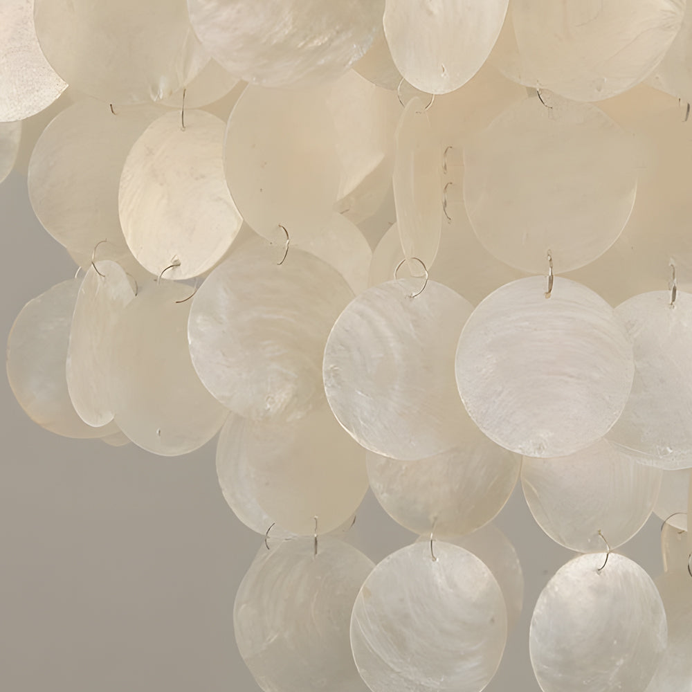 Seashell Discs Chandelier 39 4 Chain Length Pendant Lights