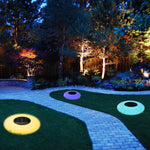 Round Colorful Rgb Led Waterproof Solar Modern Outdoor Lights