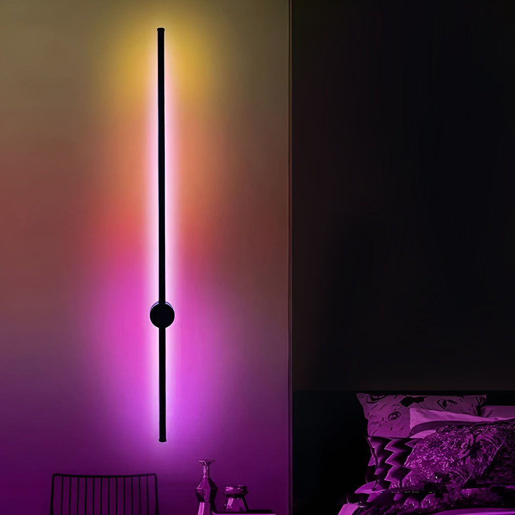 Modern Linear LED Wall Sconce with RGB Remote Control