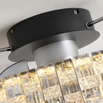 23 6 In Crystal Led Lighting Semi Enclosed Low Profile Ceiling Fan