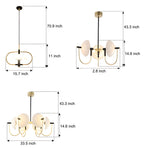 1 3 6 Heads Semicircular Opal Glass Dome Chandelier Aperture Pendant Light Hanging Ceiling Lighting