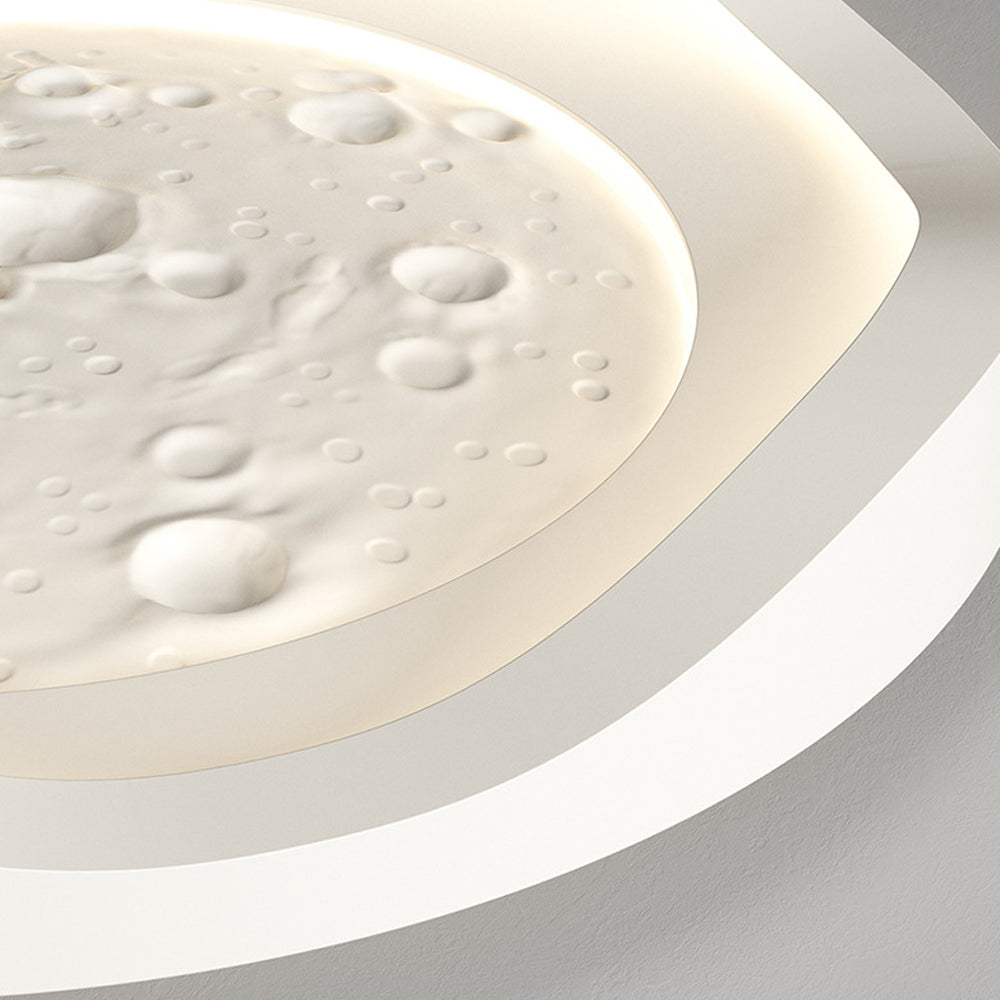 White Resin Lunar Led Flush Mount Wave Ceiling Light Round Ceiling Lamp Ceiling Lighting For Bedroom