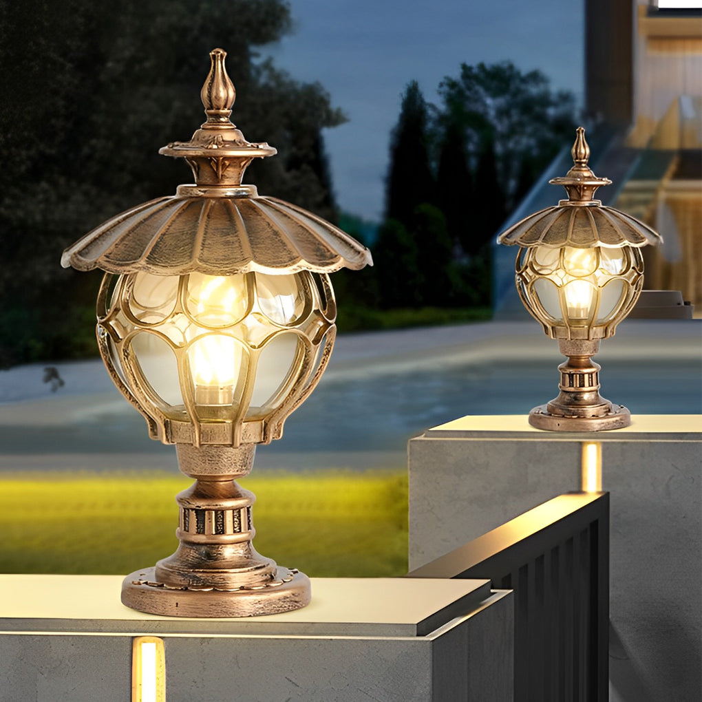 Flower Ball Outdoor Pillar Lamp Ha083712