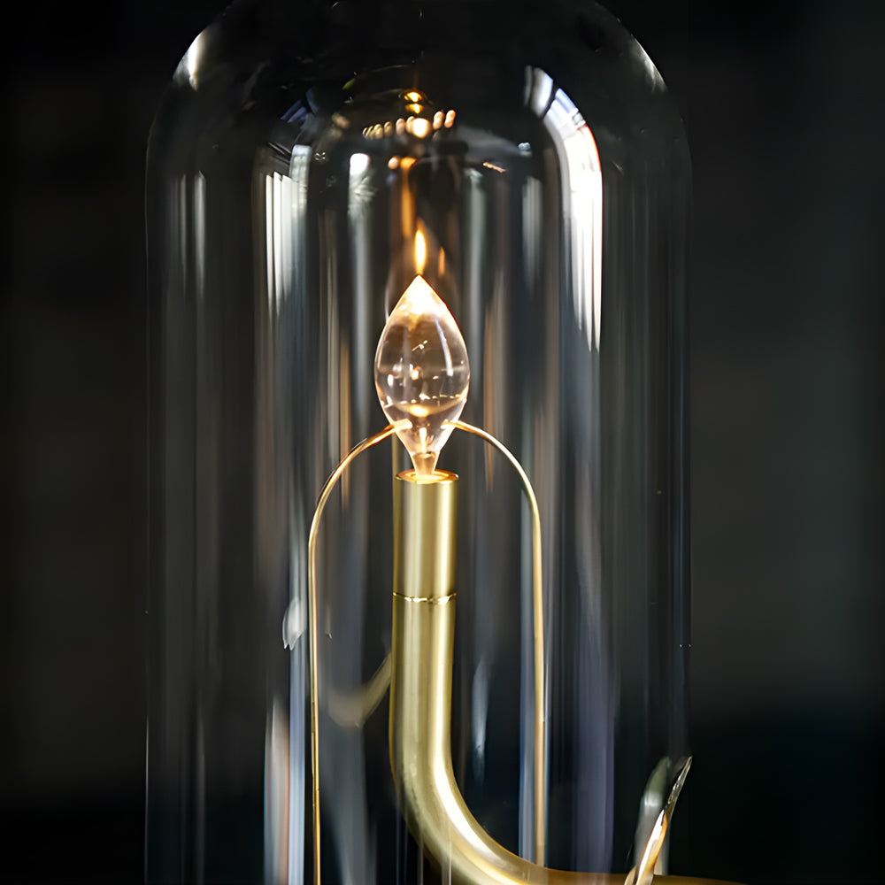 Glass Dome Hymn Accent Table Lamp Led Candle