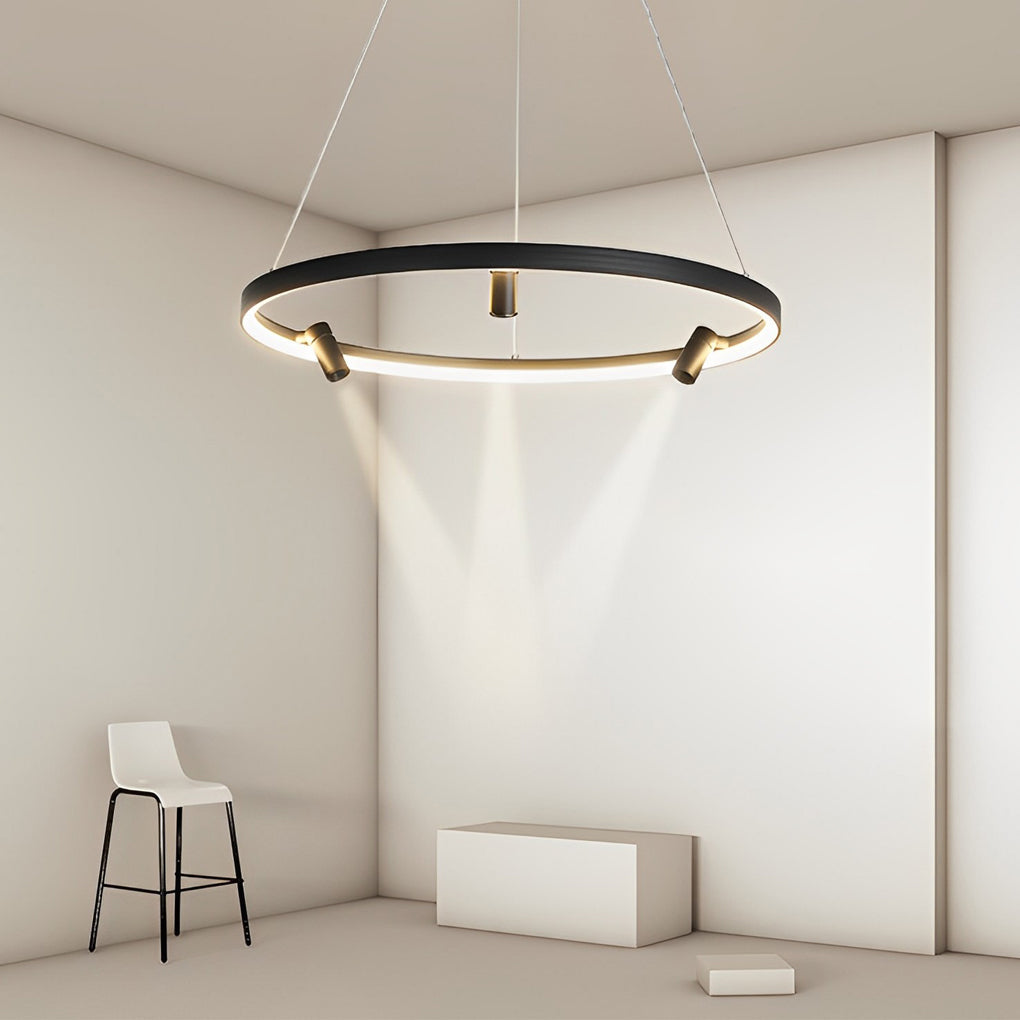 Aurelia Round LED Chandelier with Adjustable Spotlights for Modern Interiors