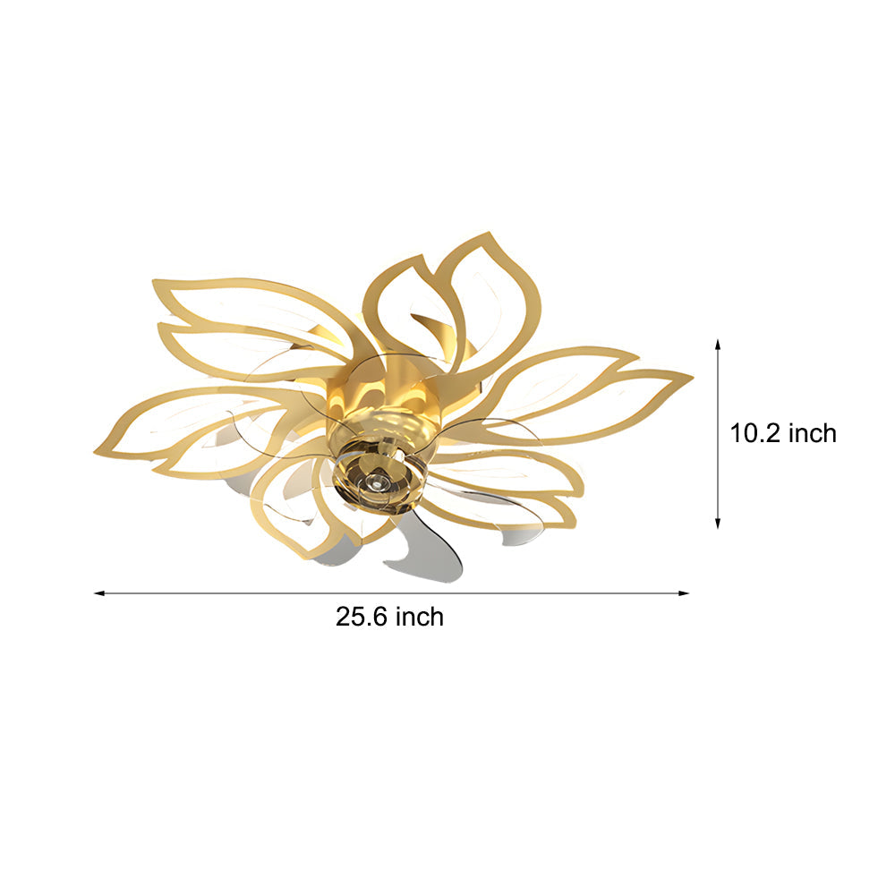 Simple Flowers 3 Step Dimming Modern Low Profile Ceiling Fan With Lights
