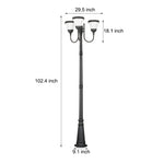 3 Light Black Finish Traditional Outdoor Street Light