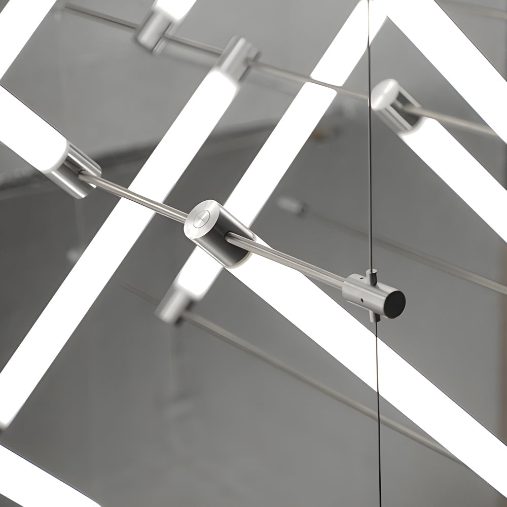 6 12 Light Acrylic Tube Geometric Long Designer Led Island Pendant Light
