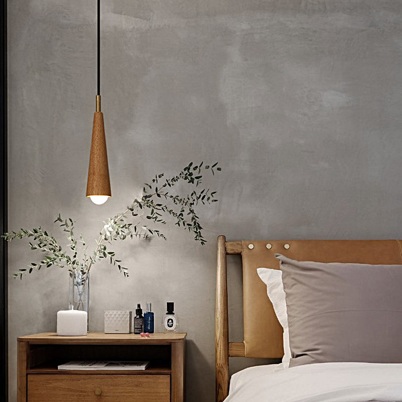 Wood Cone Led Pendant Light Li002660