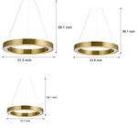 Gold Ring Pendant Light Modern Luxury Led Suspension