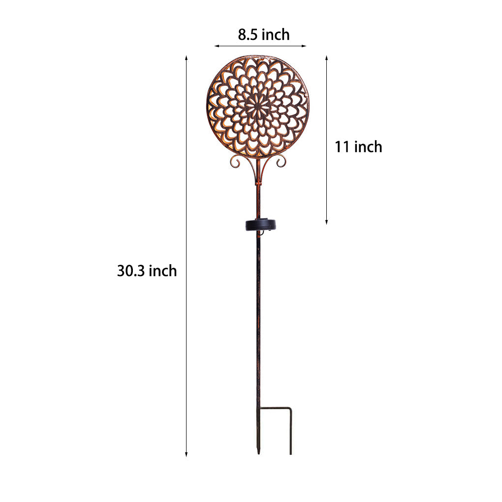 Round Iron Hollow Solar Ground Light Li002500