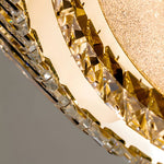 Quicksand Drum Crystal Chandelier Flush Mount Titanium Gold Ceiling Light