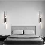 Minimalist Long Strip Aluminum Led Black Nordic Wall Lights Indoor