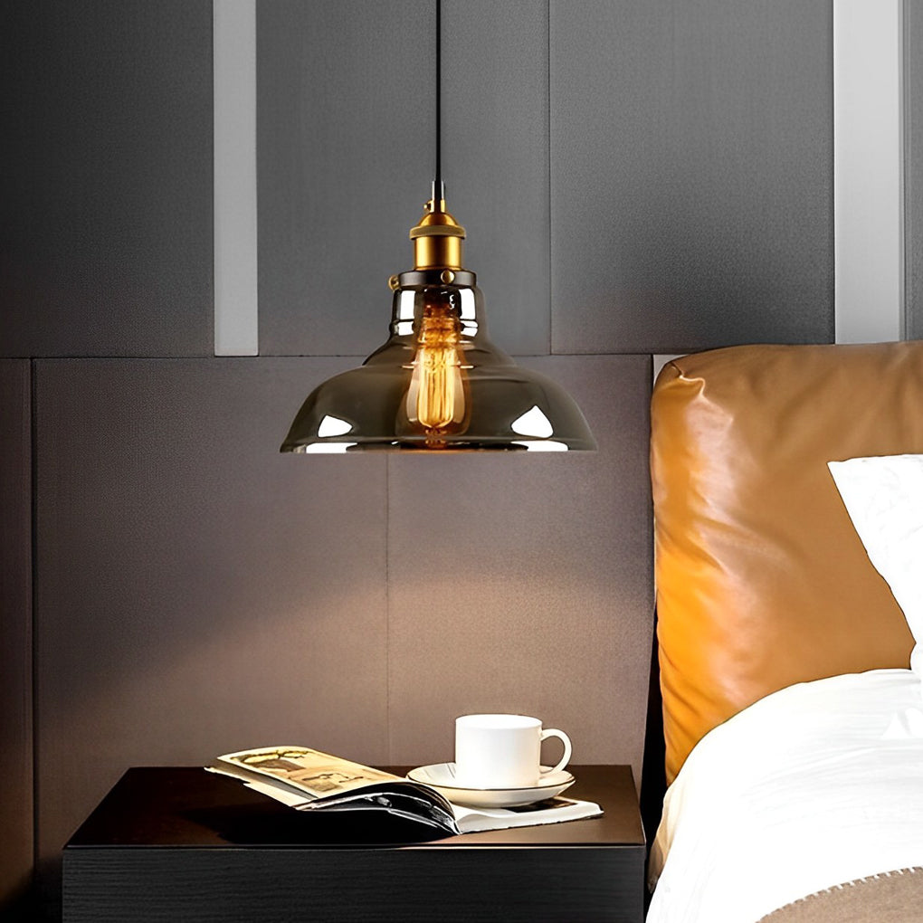 Smoke Gray Industrial Pendant Lamp Ha077613