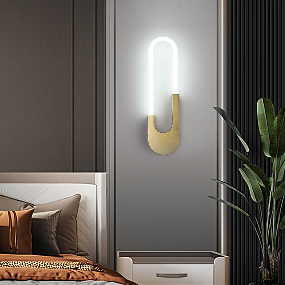 Modern Indoor Oval Led Wall Sconces 16 H Gold Black