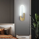 Modern Indoor Oval Led Wall Sconces 16 H Gold Black