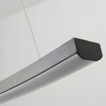 Modern Led Linear Arcing Pendant Lighting Matte Black Fixture For Dining Room Kitchen Island