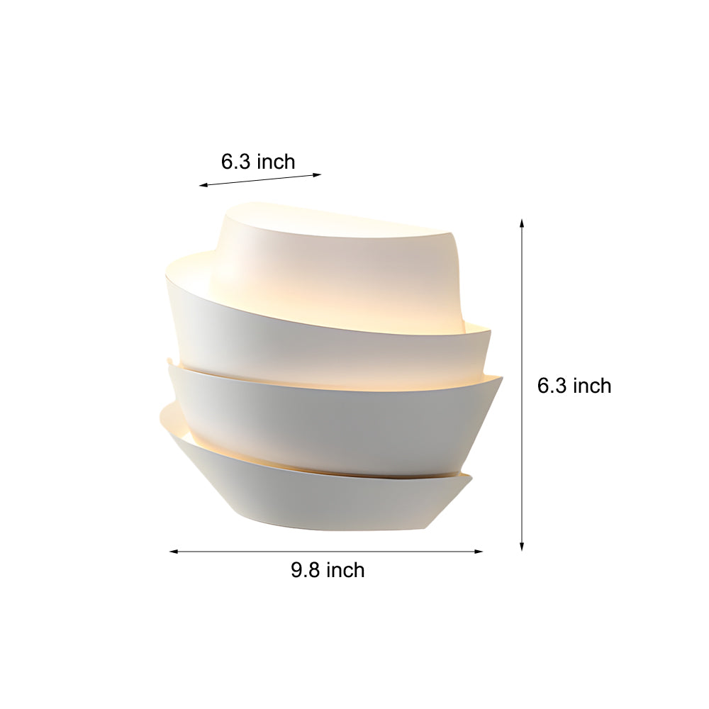 Minimalist Layers Half Cylinder Iron 2 Light Wall Sconce White