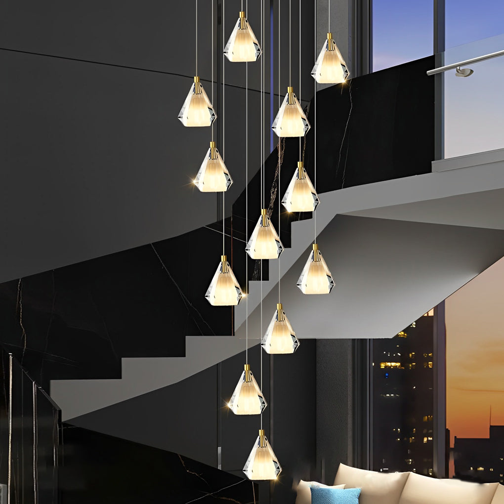 Crystal Shade Staircase Chandelier Ha095068