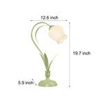 Rustic Green Desk Lamp Floral Shade