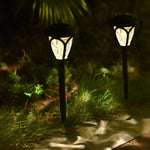 Modern Solar Path Lights Set of 2 with Frosted Glass Shades
