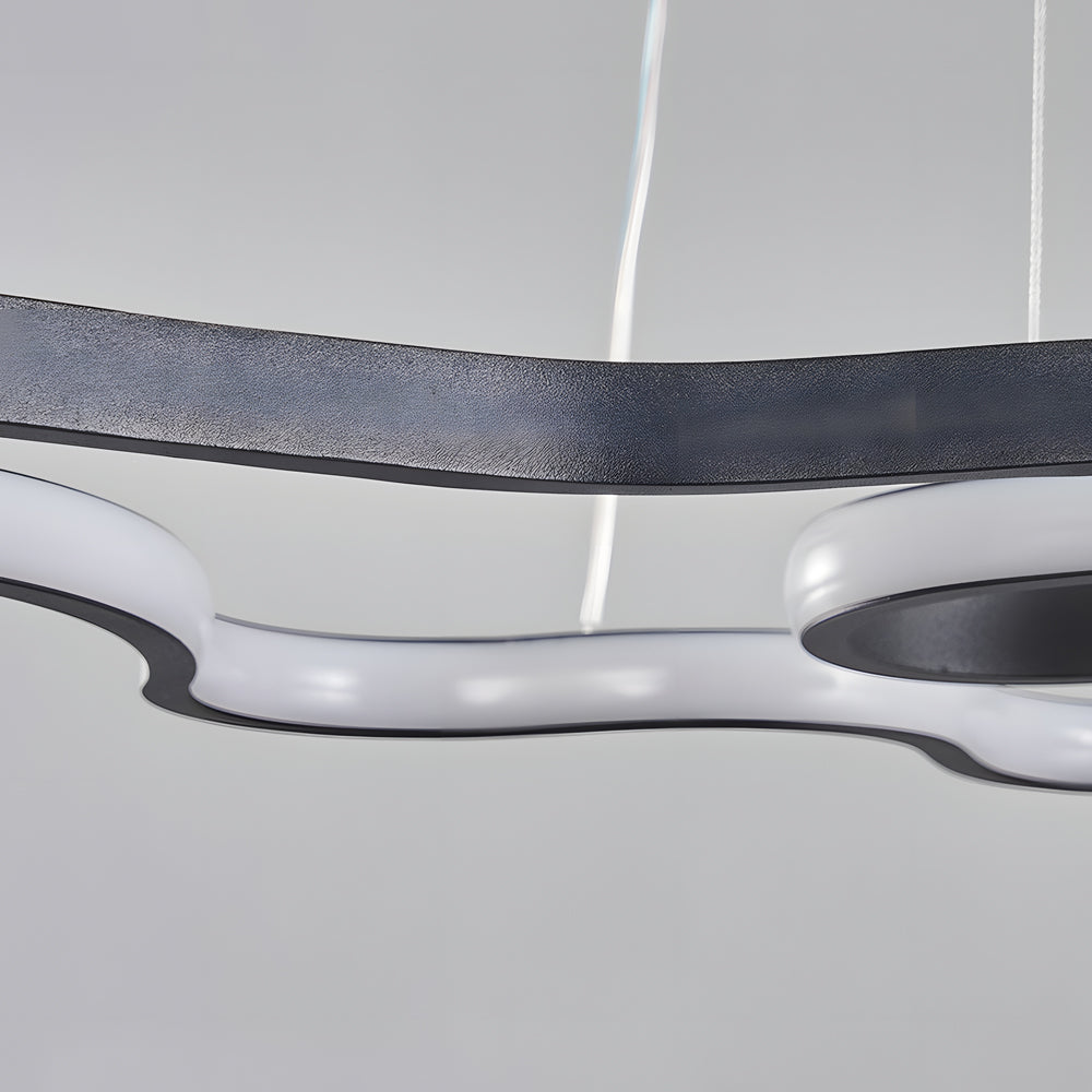Linear Island Suspended Lighting Fixture Modern Led Pendant Light For Dining Room