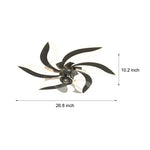 Flowers Leaves Shake Head 3 Step Dimming Modern Ceiling Fans With Light