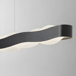 1 Light Linear Wavy Round Led Pendant Light