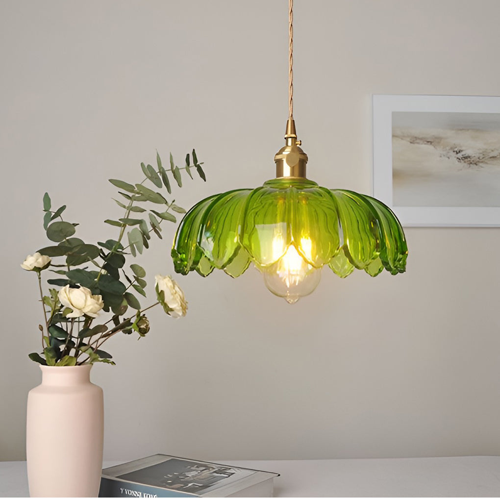 Retro Flower Glass Nordic Kitchen Pendant Lighting Li001973