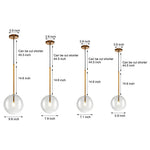 1 Light Clear Glass Globe Pendant Light Modern Hanging Lighting Fixture
