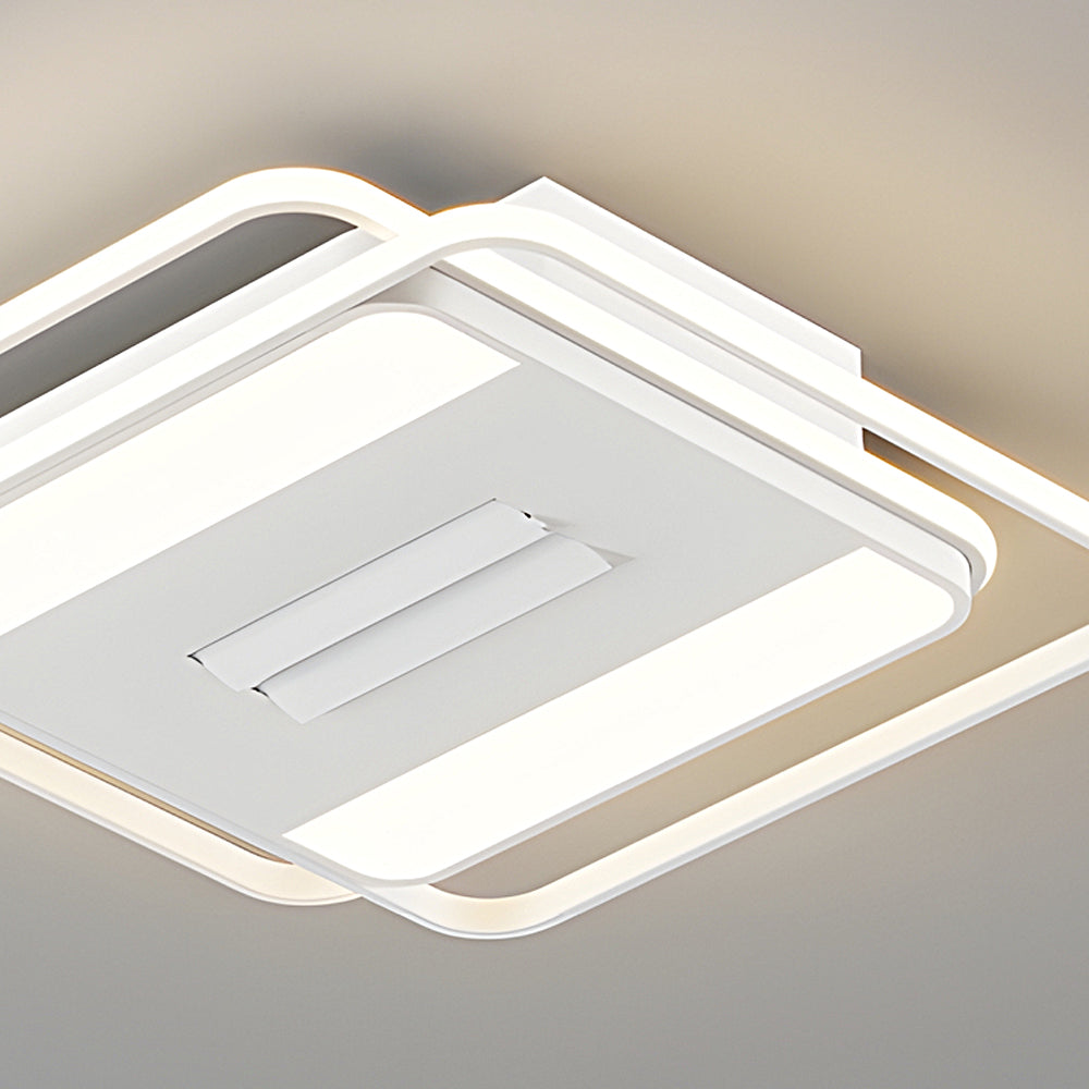 Square Round Stepless Dimming Led Mute White Modern Bladeless Ceiling Fans Li002758