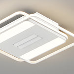 Square Round Stepless Dimming Led Mute White Modern Bladeless Ceiling Fans Li002758