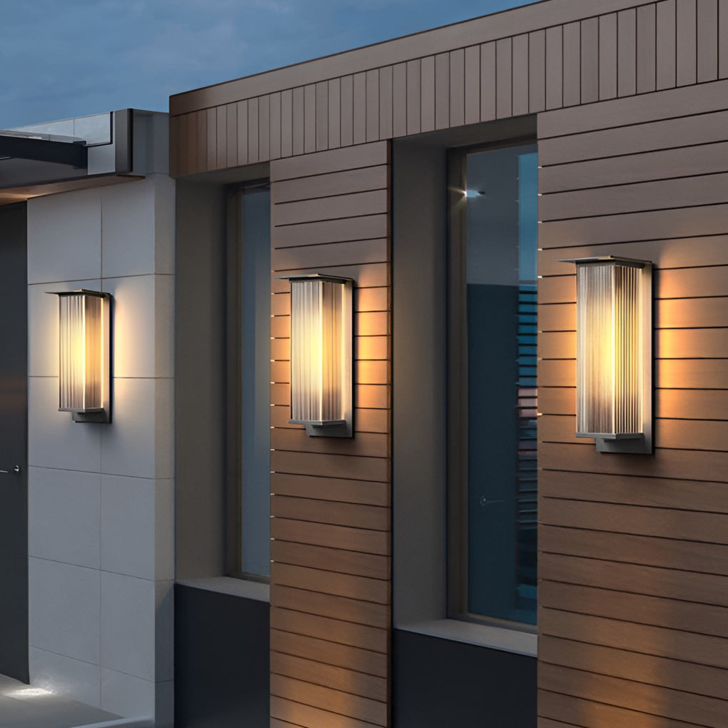 Rectangular Waterproof Modern Outdoor Solar Wall Sconce