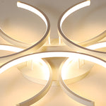 Simple Semi Circle Lines Flower Led Dimmable Modern Ceiling Light Fixture