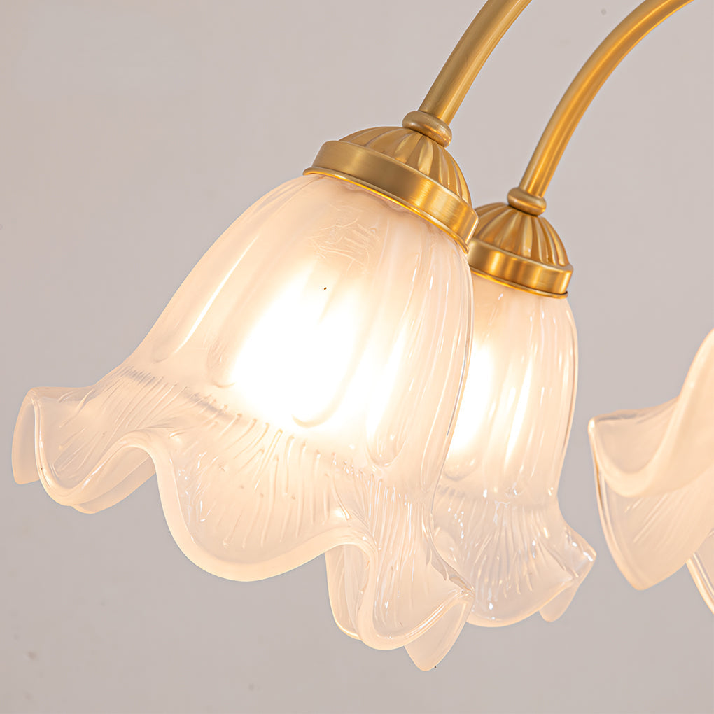Flowers Glass Shade Chandelier Light Li002529