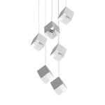Glass Square Cube Stainless Steel Led Modern Spiral Long Chandelier