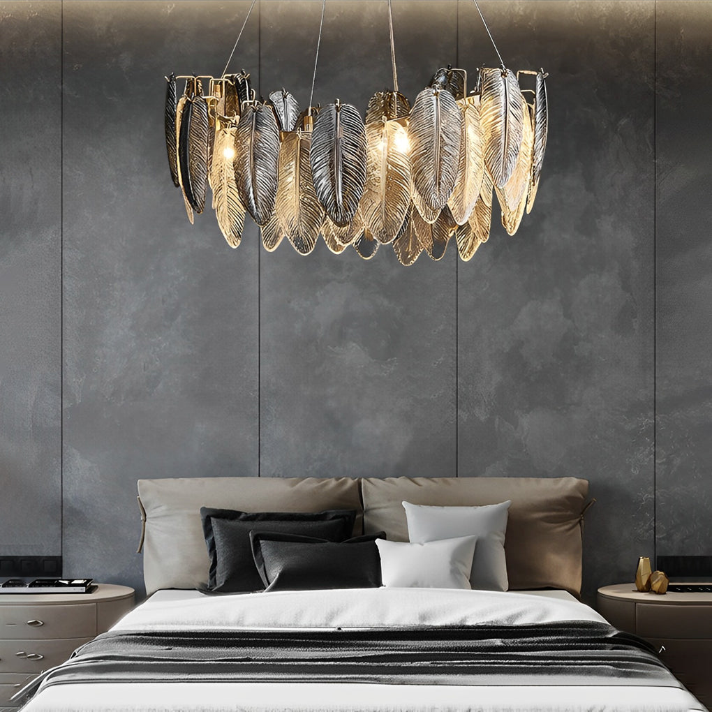 Feathers Glass Modern Chandelier Li002508
