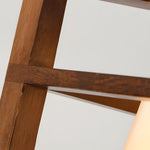 Square Walnut Wooden Frame 1 Light Semi Flush Mount Ceiling Light