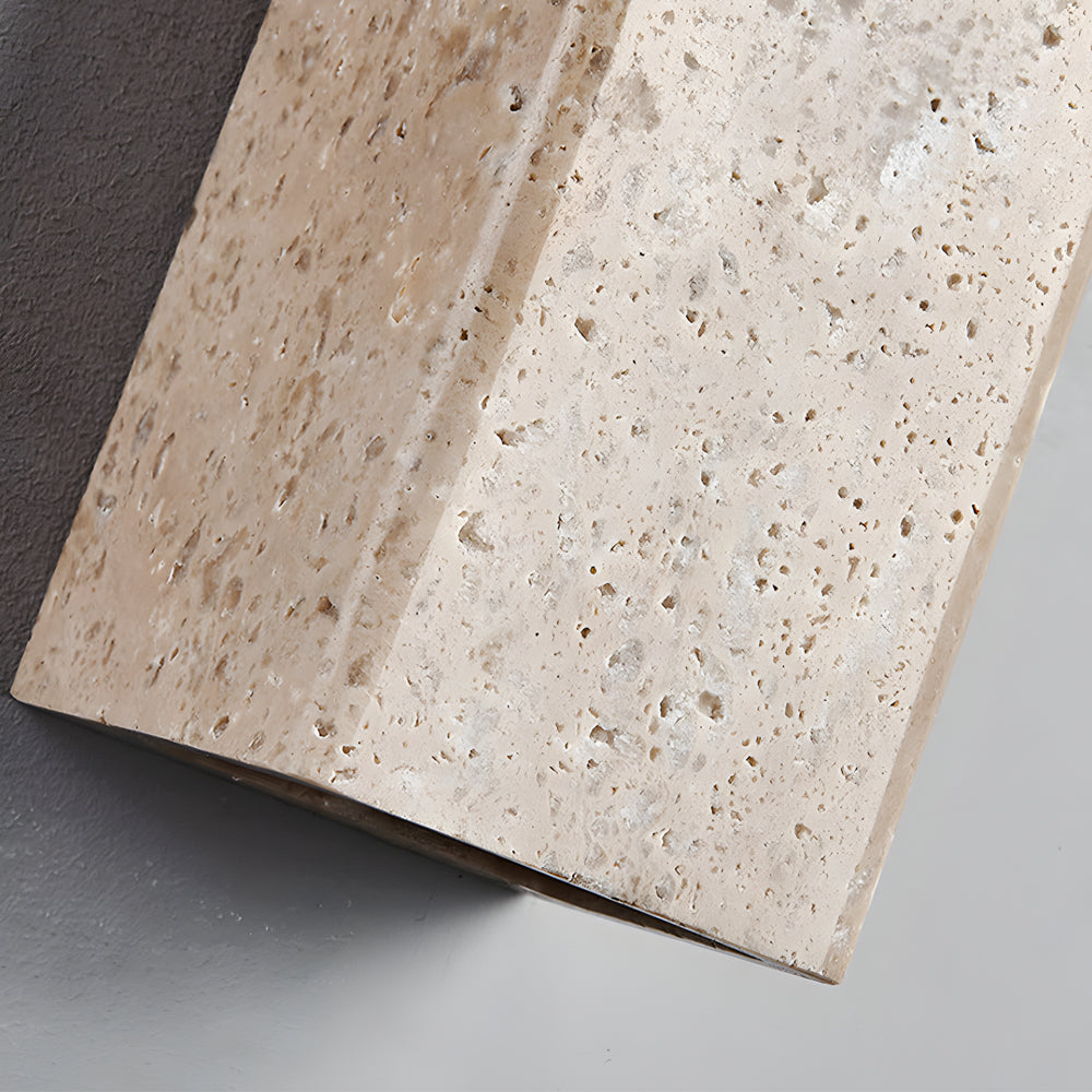 Wabi Sabi Yellow Travertine Led Wall Sconce Square Rectangle
