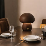 Vintage Wooden Cute Mushroom Night Light