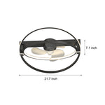 2 Rings Creative Mute Three Step Dimming Led Modern Ceiling Fan And Light