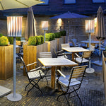 Rotating Stainless Steel Outdoor Floor Lamp with Vertical Slats